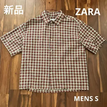새 상품 ZARA 남성용 반팔 셔츠 S 체크