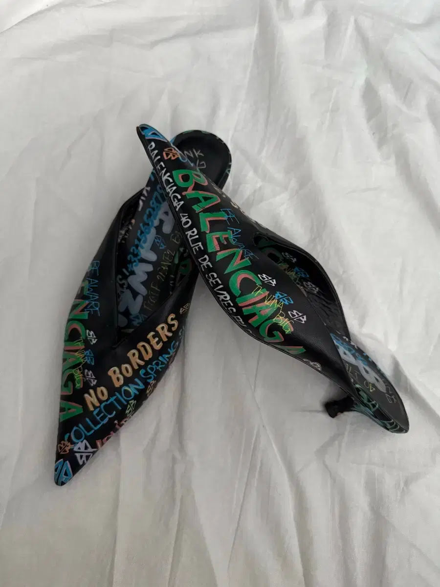 Balenciaga Graffiti Knife Heel Mules 36 230