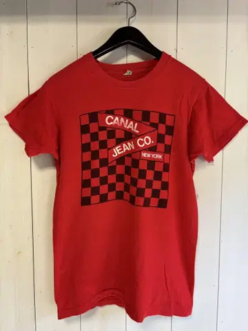 80s CANAL JEAN CO. 티셔츠 레드 빈티지