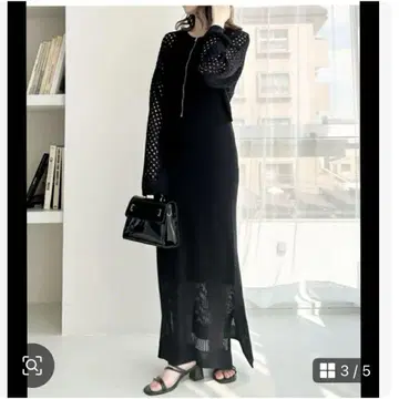 헤더 메쉬 원피스 아메슬리 원피스 가디건