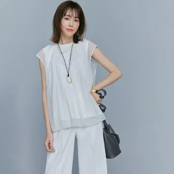 금일 한정 PLST 플라스테 새상품 키리타니 미레이 착용 튤 도킹 풀오버