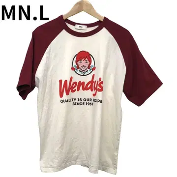 Wendy's 모노마트 티셔츠 프린트 햄버거 여성용 반팔