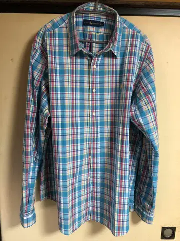 Ralph Lauren 체크 무늬 긴팔 셔츠 2XL