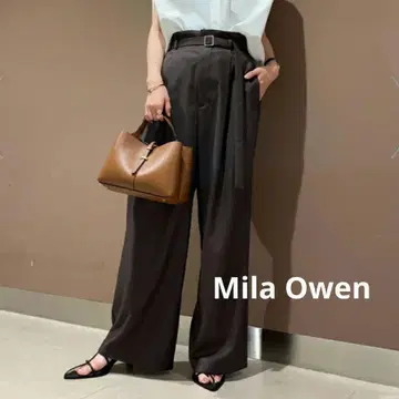 Mila Owen 벨트 뒤 밴딩 페이퍼백 팬츠 완판템