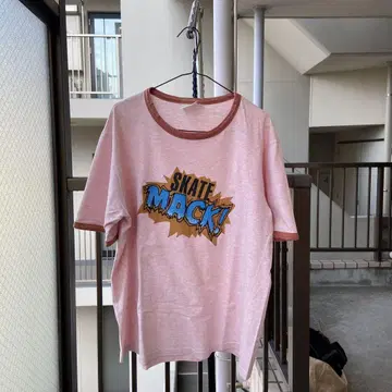 SKATE MACK! 반팔 티셔츠 핑크 우라하라 계열 Y2K