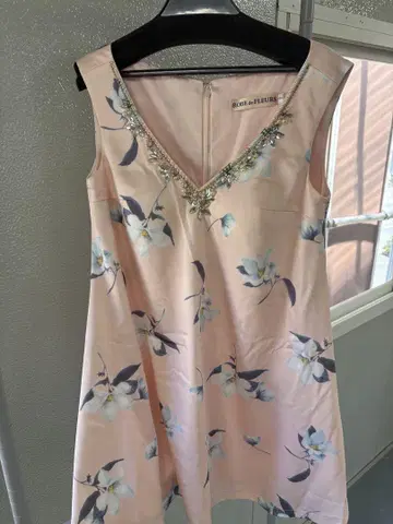ROBE de FLEURS 꽃무늬 드레스 S 핑크