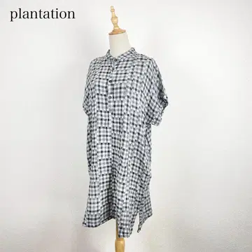 plantation 체크 거즈 원피스