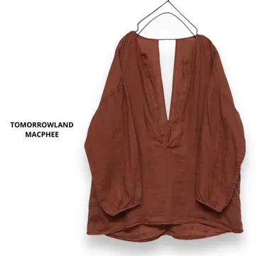 TOMORROWLAND MACPHEE 앞뒤 V넥 린넨 블라우스