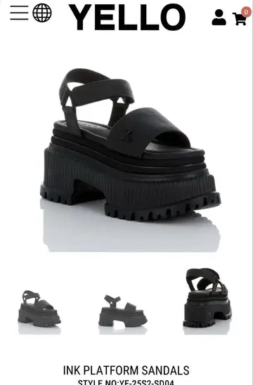 YELLO INK PLATFORM SANDALS 블랙