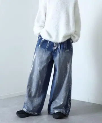 Nilway 하카마 실루엣 데님 호일 프린트