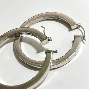 실버 925 각 파이프 4mm x 45mm 크로싱 귀걸이