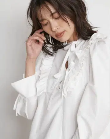 snidel 더블 리본 튜닉 셔츠 블라우스