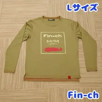 L 사이즈 핀치 긴팔 티셔츠 카키 그린 Fin-ch 메쉬
