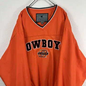USA 구제 의류 cowboys 나일론 풀오버 나일론 자켓 자수