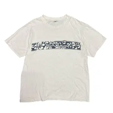 USA제 CRAZY SHIRTS 상어 하이비스커스 티셔츠 화이트 마루도