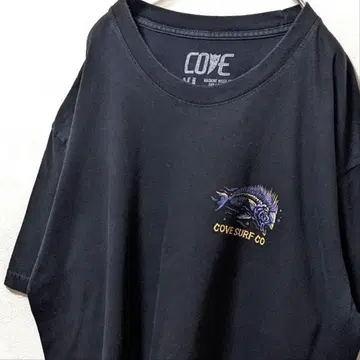 USA제 COVE 서핑 co 로고 티셔츠 블랙 검정 XL 구제 의류
