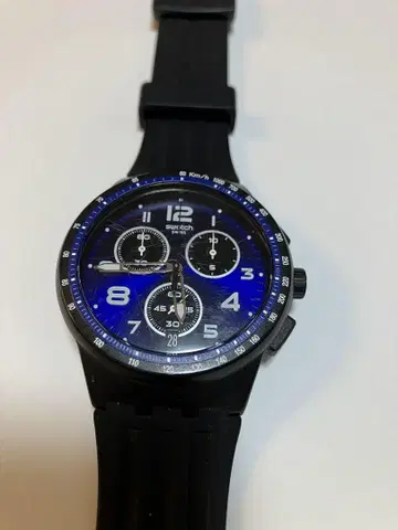 Swatch 크로노그래프 시계 블루/블랙