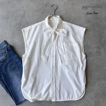 새상품급 Gypsohila(지프소피아) 슬리브리스 셔츠 클리닝 완료