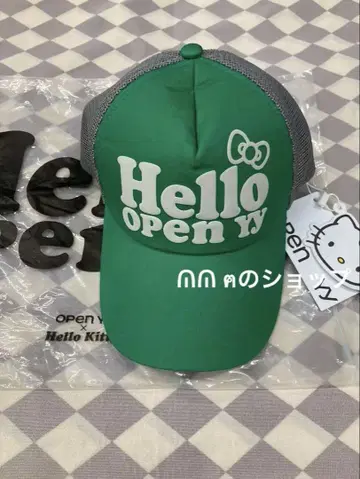 OPEN YY 헬로키티 메쉬 캡 그린
