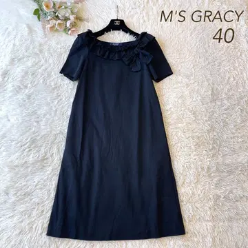 컨디션 최상 M'S GRACY 2023년 티셔츠 원피스 블랙 40