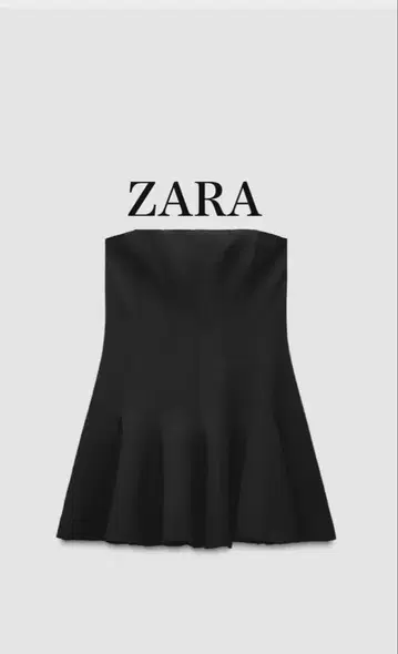 ZARA 새상품 고데트 숏 기장 원피스 베어 탑 원피스 오프숄더 원피스