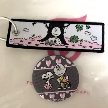 스누피 플라이트 택 자수 캔뱃지 찰리 브라운 하트 세트