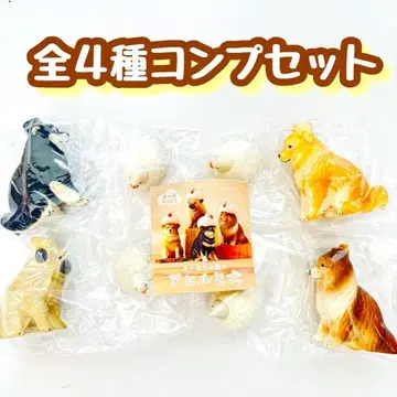 A-8 컴프 아카네의 나무 조각 오리와 개 총 4종 가챠 강아지 오리