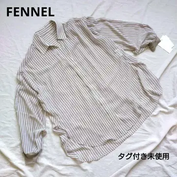 [ FENNEL ] 2way 보더 셔츠 블라우스 택 포함 미사용 일본제