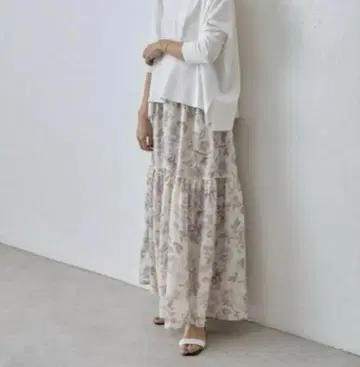 Beardsley 프린트 티어드 롱 스커트