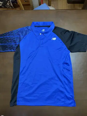 New Balance 피케 셔츠 L 사이즈 파랑 블랙