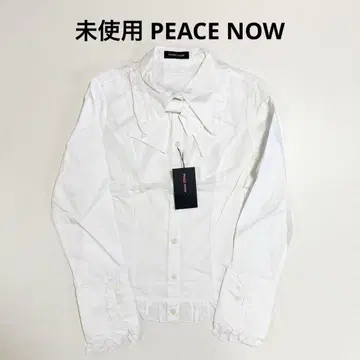 미사용 PEACE NOW 피스나우 프릴 리본 셔츠 화이트 고스로리 M