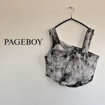 PAGEBOY 블리치 리메이크 뷔스티에 데님 뷔스티에 레이어드 비대칭