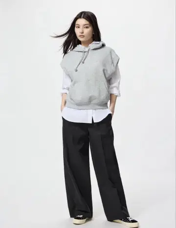 유니클로 와이드 치노 팬츠 블랙