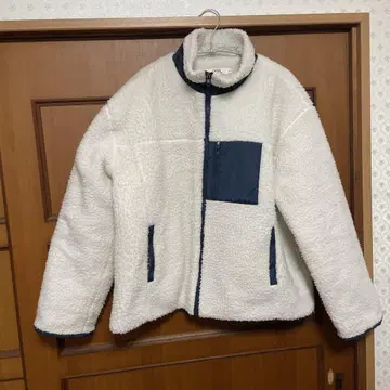 플리스 자켓 화이트/네이비