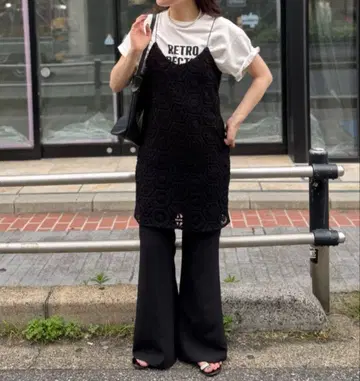 개럴개런트 튜닉 원피스 상의 크로셰 레이스
