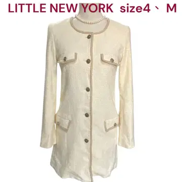 새상품급 리틀 뉴욕 코튼, 린넨 혼방 노카라 자켓 코트