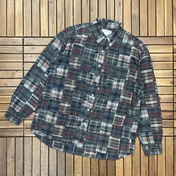 J.CREW 제이크루 체크 패치워크 버튼 다운 긴팔 셔츠