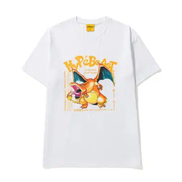 HYPEBEAST 포켓몬 카드 게임 25th 리자몽 티셔츠 화이트