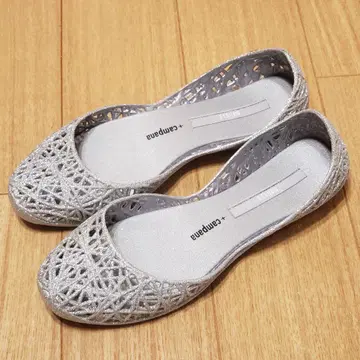 새상품 melissa 캄파나 플랫슈즈 라메 22cm