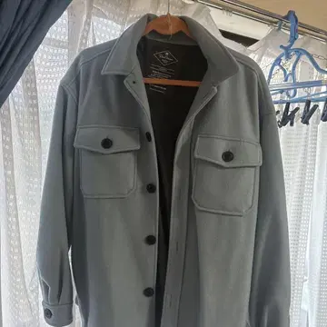 레이지블루 Raku motion CPO 울 셔츠 자켓 코트 스카이블루