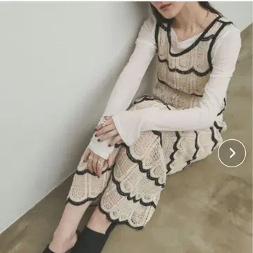 크로셰 뜨개질 보더 셋업 아이보리