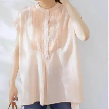새상품 어반 리서치 에어리 코튼 핀턱 드레스 셔츠 코랄 핑크