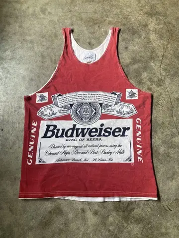Budweiser 탱크탑 레드/화이트 vintage