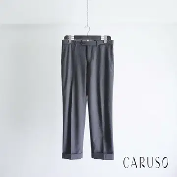 CARUSO Super110's 울 헤링본 슬랙스 그레이