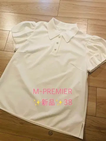 M-PREMIER 택 포함 새상품 이번 시즌 티셔츠 펄 버튼