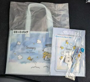 산리오 당첨 복권 스누피 토트백 기프트백 볼펜 세트