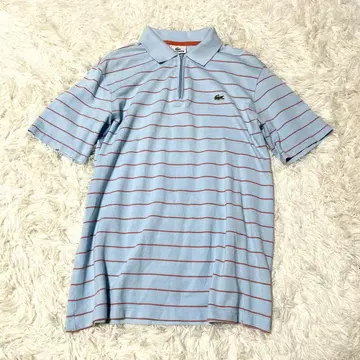 LACOSTE 라코스테 피케 셔츠 하프 지퍼 보더 반팔 사이즈 3