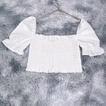 SHEIN [ M ] 반팔 블라우스 셔츠 오프숄더 화이트 여성용