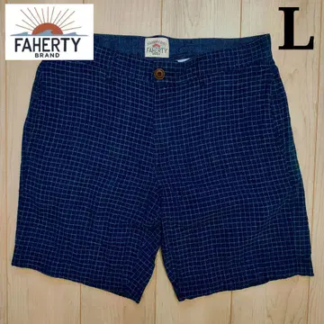 USA제 FAHERTY BRAND 인디고 격자 숏팬츠 32 L