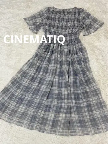 CINEMATIQ 시네마틱 모토 스즈키 씨 마조리카 원피스 체크